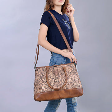 ADBG1213 American Darling Hand Tooled Genuine Leather Women Bag Western Handbag Purse